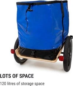 Klarfit Follower Fietsaanhanger Set - Fietskar 16" Luchtband - Aanhangwagen 35 Kg Belastbaarheid - Transporttas 120 Liter -BASIL Verkoop 1018x1200 5