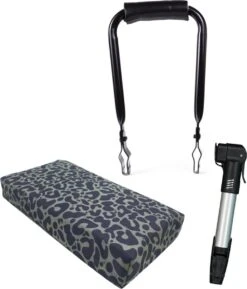 Bagagedrager-kussen, Rug-rolkussentje Incl. Mini Fietspomp En Rugleuning, Complete Set - Fietskussen - Achterop - Fiets - Kinderzitje - Waterafstotend