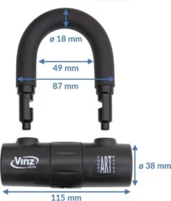 VINZ Dinara Schijfremslot / Motorslot / Scooterslot ART4 - Zwart -BASIL Verkoop 1026x1200