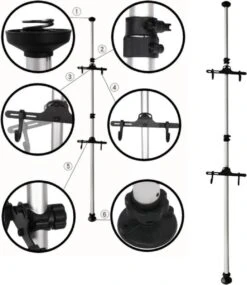 Merkloos Decopatent® PRO Plafond Fiets Ophangsysteem Voor 2 Fietsen - Staand Fietsenrek 2 Fietsen - Fietsenhouder Met Telescoop Opbergstang -BASIL Verkoop 1039x1200 4