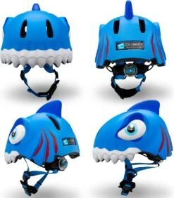 Crazy Safety - Kinderfietshelm - Blauwe Haai - S/M - 49-55 Cm Verstelbaar -BASIL Verkoop 1050x1200