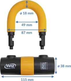 VINZ Dinara Schijfremslot / Motorslot / Scooterslot ART4 - Oranje -BASIL Verkoop 1051x1200