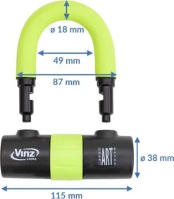 VINZ Dinara Schijfremslot / Motorslot / Scooterslot ART4 - Geel -BASIL Verkoop 1053x1200