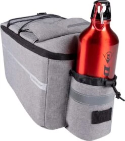 Dunlop Koeltas Voor Bagagedrager Fiets - 7 Liter - Fietstas - Klittenband Bevestiging - Incl. Extra Opbergvakken En Flessenhouder - Isolerende Binnenlaag - Met Schouderband - Grijs -BASIL Verkoop 1060x1200