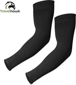 TravelHawk Arm Sleeve - Sleeve - Sleeves - Armstukken - Armstukken Wielrennen - Zonbescherming - 2 Stuks - Zwart - Maat XL