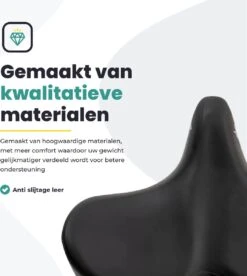 Voltano City XXXL Fietszadel – Unisex Extra Breed Fietszadel – Tegen Zadelpijn – 100% Waterdicht – Incl. Gratis Zadelstrop - Zwart -BASIL Verkoop 1075x1200 5