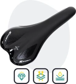 Voltano Race / MTB Fietszadel - Zwart - Unisex - Mountainbike Zadel - Stevig En Licht