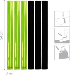 Kwmobile Reflecterende Banden - Set Van 6 Lichtgevende Armbanden - Reflectorband Voor Hardlopen, Fietsen, Wandelen, Paardrijden - Universeel -BASIL Verkoop 1118x1200 6