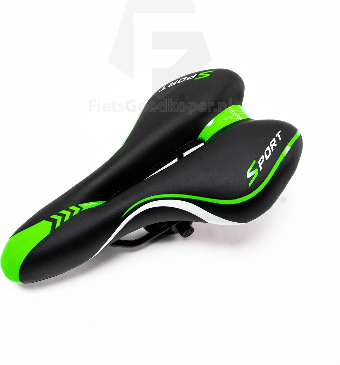 Voltano Sport Fietszadel – Gel Trekking Zadel – Met Uitsparing – Unisex - Zwart / Groen - Incl. Gratis Zadelstrop 1 Voltano Sport Fietszadel – Gel Trekking Zadel – Met Uitsparing – Unisex - Zwart / Groen - Incl. Gratis Zadelstrop