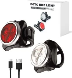 BOTC Fietsverlichting USB Oplaadbaar - Oplaadbare USB Led Fietslamp - Voorlicht & Achterlicht - Waterdicht