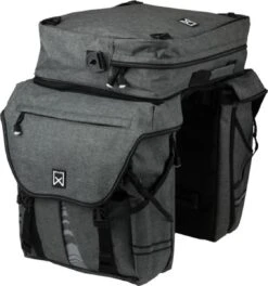 Willex Fietstas 1200 Xl Dubbel Met Topcase Antraciet -BASIL Verkoop 1121x1200 2