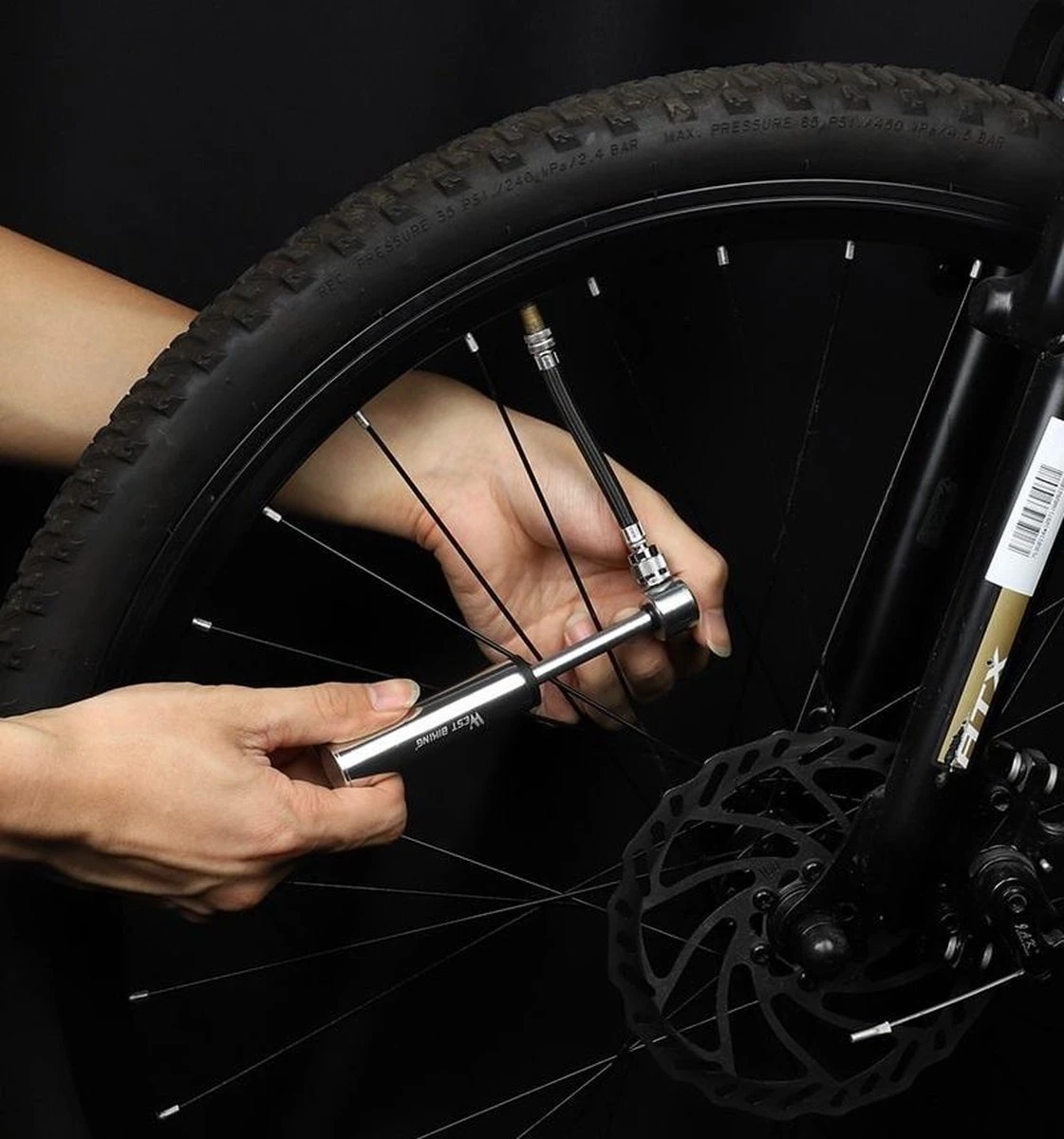 Merkloos Mini Fietspomp - Dunlop Presta Frans Hollands Auto Ventipel - Hoge Druk Handpomp 2 Merkloos Mini Fietspomp - Dunlop Presta Frans Hollands Auto Ventipel - Hoge Druk Handpomp - Afbeelding 2