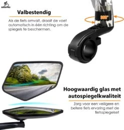 BikePro Verstelbare Fietsspiegel Set Incl. Reflectoren - Links & Rechts - Achteruitkijkspiegel Fiets - Geschikt Voor E Bike, Fiets, Motor, Step -BASIL Verkoop 1138x1200 10
