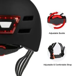 Fietshelm - Met Voor- En Achterlicht-Skatehelm - Maat-L 58-61cm-Helm Mat-Zwart - LED Verlichting -BASIL Verkoop 1138x1200 8