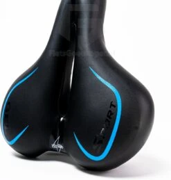 Voltano City / Tour Fietszadel - Comfortabel Gel Zadel - Met Uitsparing - Unisex - Zwart / Blauw - Elastomeren Vering Voor Extra Comfort -BASIL Verkoop 1145x1200 11