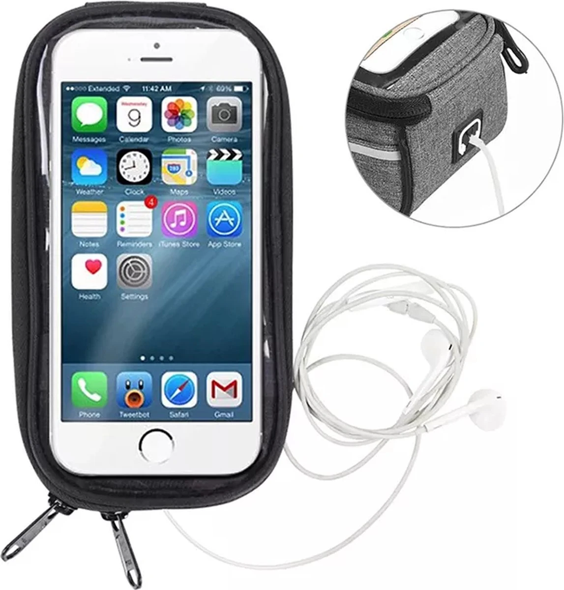 Pazzo Goods - Frame Fietstas - Stuurtas - Grijs - Telefoonhouder - Waterdicht - Fietstassen - Fiets Stuurtassen - 2 Pazzo Goods - Frame Fietstas - Stuurtas - Grijs - Telefoonhouder - Waterdicht - Fietstassen - Fiets Stuurtassen - - Afbeelding 2