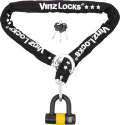 VINZ Kungur ART 3 Kettingslot 150 Cm / Fietsslot / Scooterslot / Motorslot / Schijfremslot