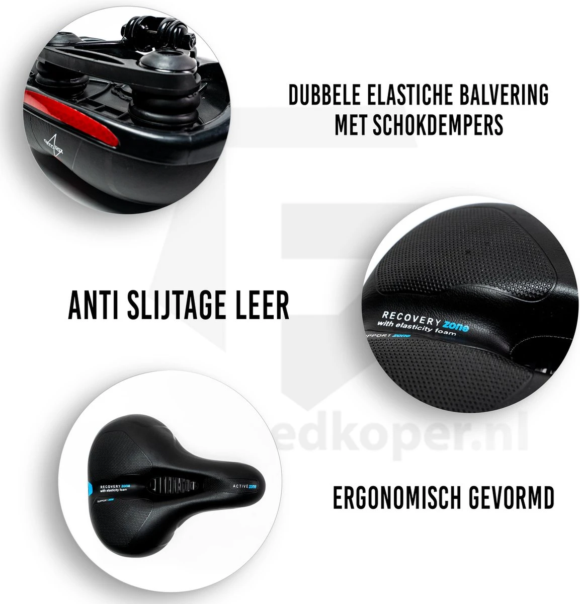 Voltano Fietszadel Met Gelpads - Zwart/Blauw - Uitsparing - Zadelvering - Unisex - Incl. Gratis Zadelstrop 4 Voltano Fietszadel Met Gelpads - Zwart/Blauw - Uitsparing - Zadelvering - Unisex - Incl. Gratis Zadelstrop - Afbeelding 4