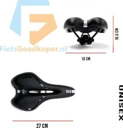 Voltano Trekking Fietszadel - Comfortabel Gel Zadel - Met Uitsparing - Inclusief Zadelstrop - 100% Waterdicht - Unisex - Zwart -BASIL Verkoop 1153x1200 5