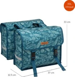 New Looxs Fiori Double Forest Dubbele Fietstas - 30 Liter - Blauw -BASIL Verkoop 1169x1200 2