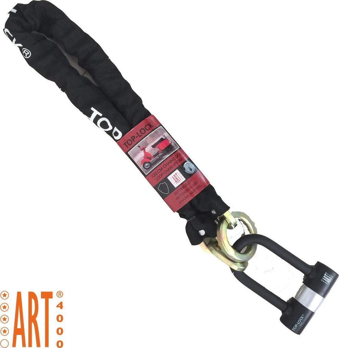 Top Lock Scooterslot / Motorslot ART4 170cm Kettingslot Met Loop 6 Top Lock Scooterslot / Motorslot ART4 170cm Kettingslot Met Loop - Afbeelding 6