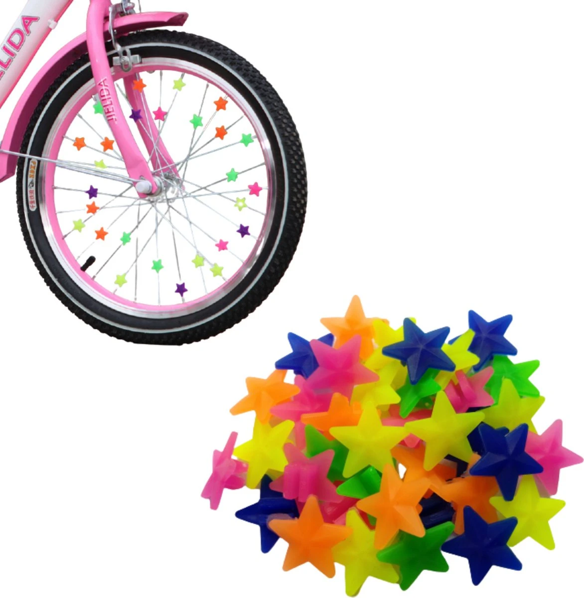 Entergoods® Fietsversiering Kinderfiets- Stuurslingers En Spaakkralen - Combi/Set - Fietsversiering Kinderen - Vrolijke Streamers Stuur + Spaakkralen Ster 5 Entergoods® Fietsversiering Kinderfiets- Stuurslingers En Spaakkralen - Combi/Set - Fietsversiering Kinderen - Vrolijke Streamers Stuur + Spaakkralen Ster - Afbeelding 5