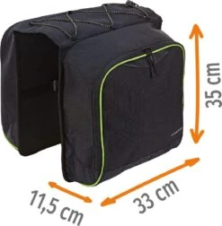 Hikemeister® Prophete Dubbele Fietstas - Geschikt Voor O.a Elektrische Fiets - Fietstassen Water Afstotend - 20L - Zwart Dubbele Fietstas