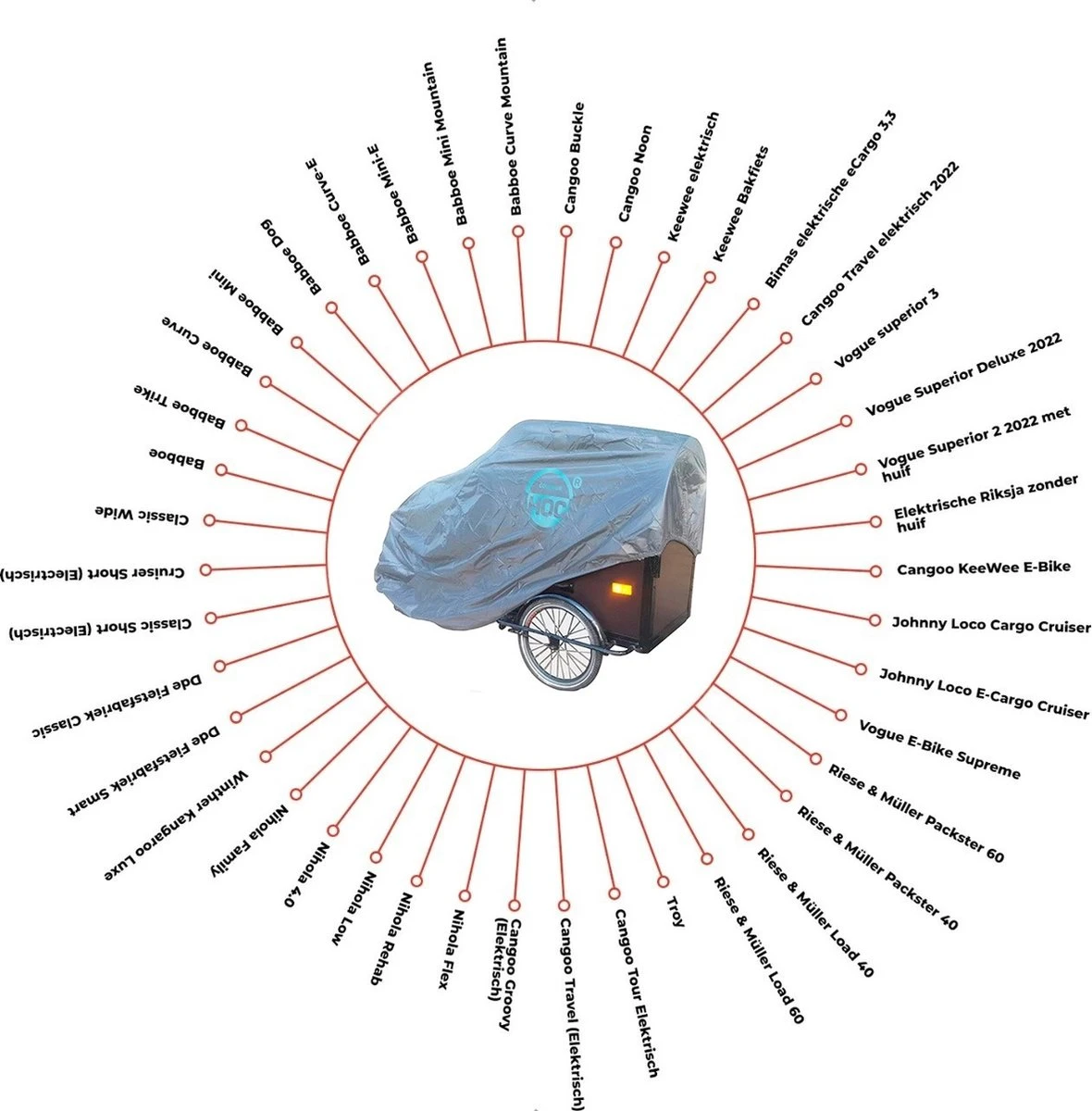 CUHOC Topkwaliteit Diamond Bakfietshoes Voor Bakfiets (met Huif) 9 CUHOC Topkwaliteit Diamond Bakfietshoes Voor Bakfiets (met Huif) - Afbeelding 9