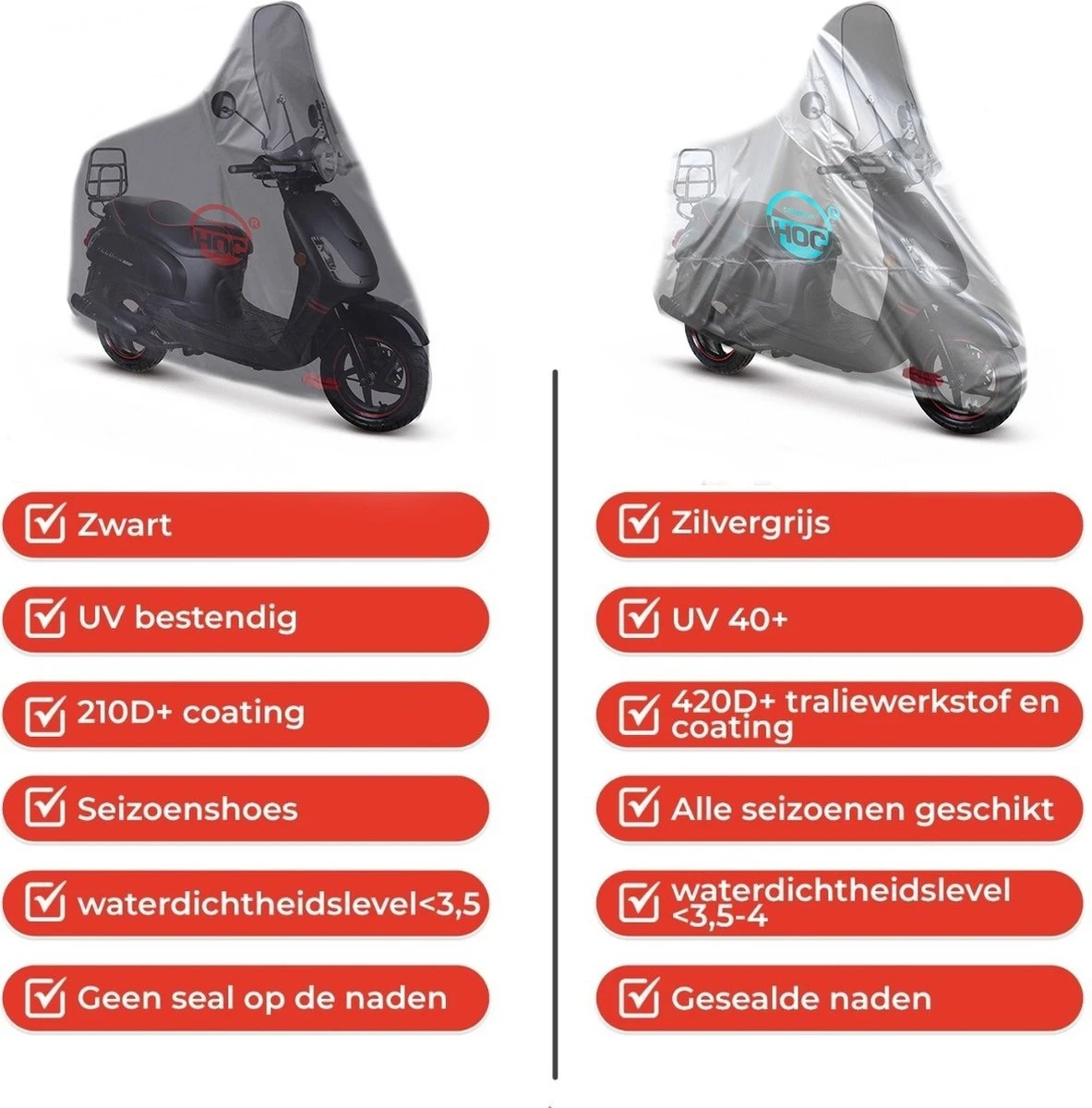 CUHOC Scooterhoes Voor De Sym Fiddle 2 & 3 (Met Hoog Windscherm) Stofvrij / Ademend / Waterdicht Redlabel 2 CUHOC Scooterhoes Voor De Sym Fiddle 2 & 3 (Met Hoog Windscherm) Stofvrij / Ademend / Waterdicht Redlabel - Afbeelding 2