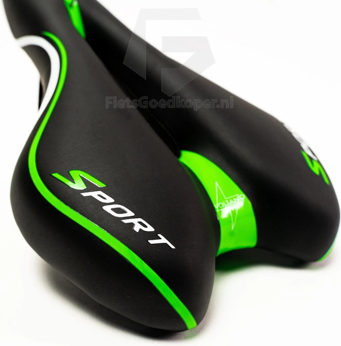 Voltano Sport Fietszadel – Gel Trekking Zadel – Met Uitsparing – Unisex - Zwart / Groen - Incl. Gratis Zadelstrop 2 Voltano Sport Fietszadel – Gel Trekking Zadel – Met Uitsparing – Unisex - Zwart / Groen - Incl. Gratis Zadelstrop - Afbeelding 2