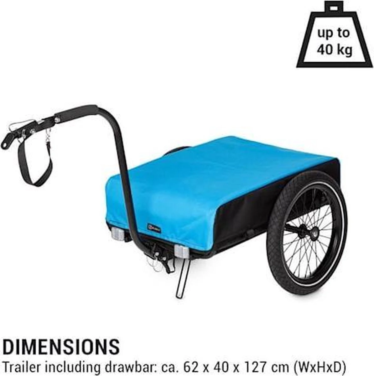 Klarfit Cargo Bull Aanhangwagen - Bagagefietskar - Fietsaanhanger - 50 Liter Laadruimte - 16" Luchtbanden - Voor Max. 40 Kg Lading 2 Klarfit Cargo Bull Aanhangwagen - Bagagefietskar - Fietsaanhanger - 50 Liter Laadruimte - 16" Luchtbanden - Voor Max. 40 Kg Lading - Afbeelding 2