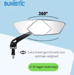 Merkloos Fietsspiegel - Set Van 2 - Links En Rechts - E Bike - Speed Pedelec - 360° Verstelbaar - Zwart - Achteruitkijkspiegel -BASIL Verkoop 1196x1200 8