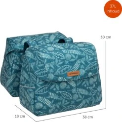 New Looxs Forest Joli Dubbele Fietstas - 37 Liter - Blauw -BASIL Verkoop 1198x1200