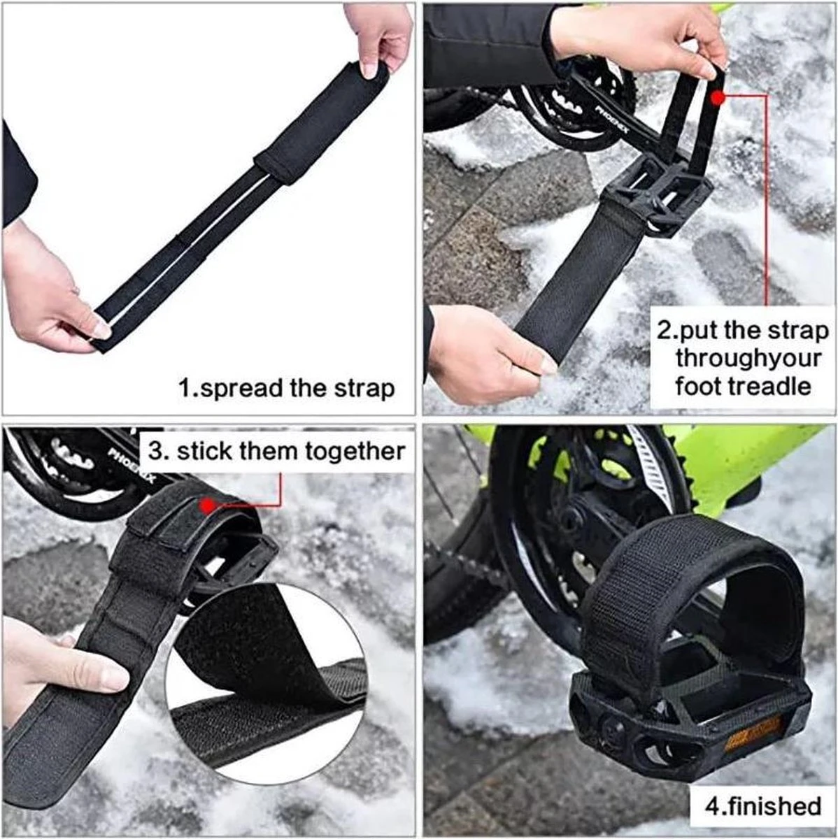 2 Fiets Pedalen Set- Anti-slip Bandjes- Klittenband Pedalen- Fiets Pedalen Bands - Foot Band Binding Bandvoor Meer Grip 7 2 Fiets Pedalen Set- Anti-slip Bandjes- Klittenband Pedalen- Fiets Pedalen Bands - Foot Band Binding Bandvoor Meer Grip - Afbeelding 7