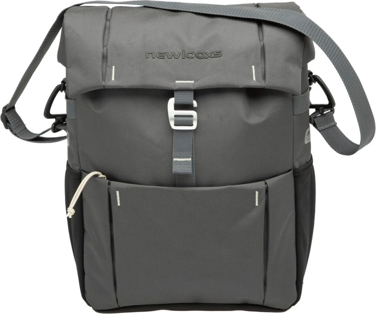 New Looxs Vigo Single Enkele Fietstas - Afneembaar - 18,5 Liter - Grijs 2 New Looxs Vigo Single Enkele Fietstas - Afneembaar - 18,5 Liter - Grijs - Afbeelding 2