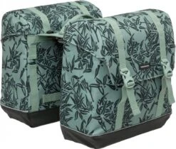 New Looxs Alba Double Bamboo Dubbele Fietstas MIK - Afneembaar - 42 Liter - Groen