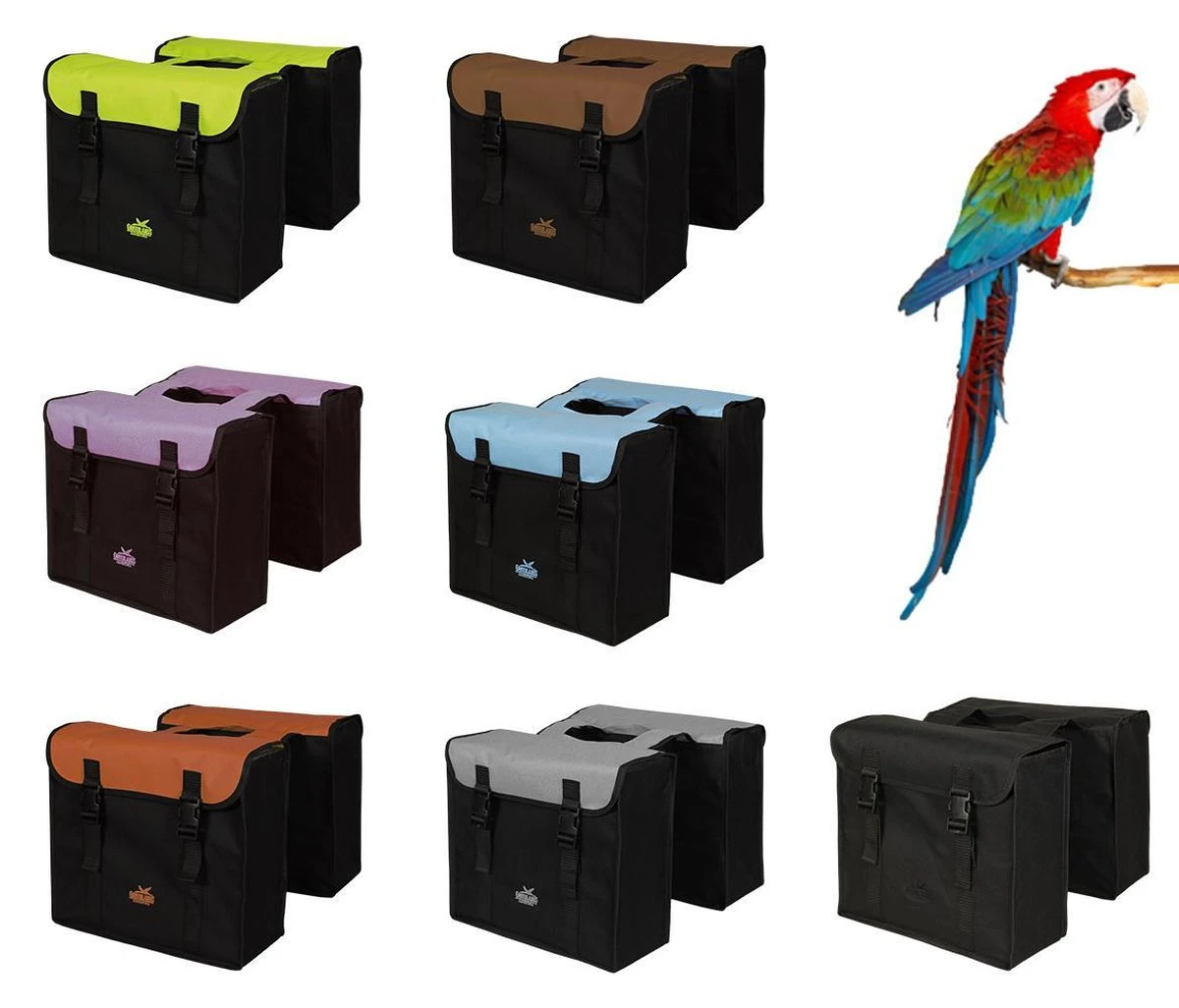 Greenlands - Dubbele Fietstas - 34 Liter - Zwart;Zilver Grijs 3 Greenlands - Dubbele Fietstas - 34 Liter - Zwart;Zilver Grijs - Afbeelding 3