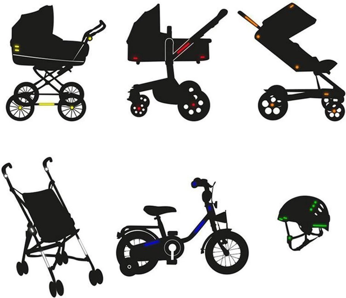 Reflecterende Veiligheids Stickers - Wit/zilver - Reflectie Tape Voor In Het Verkeer - Maak Wandelwagens, Koffers, Buggy's, Skelters, Helms, Fietsen Etc Goed Zichtbaar In Het Donker. 3 Reflecterende Veiligheids Stickers - Wit/zilver - Reflectie Tape Voor In Het Verkeer - Maak Wandelwagens, Koffers, Buggy's, Skelters, Helms, Fietsen Etc Goed Zichtbaar In Het Donker. - Afbeelding 3