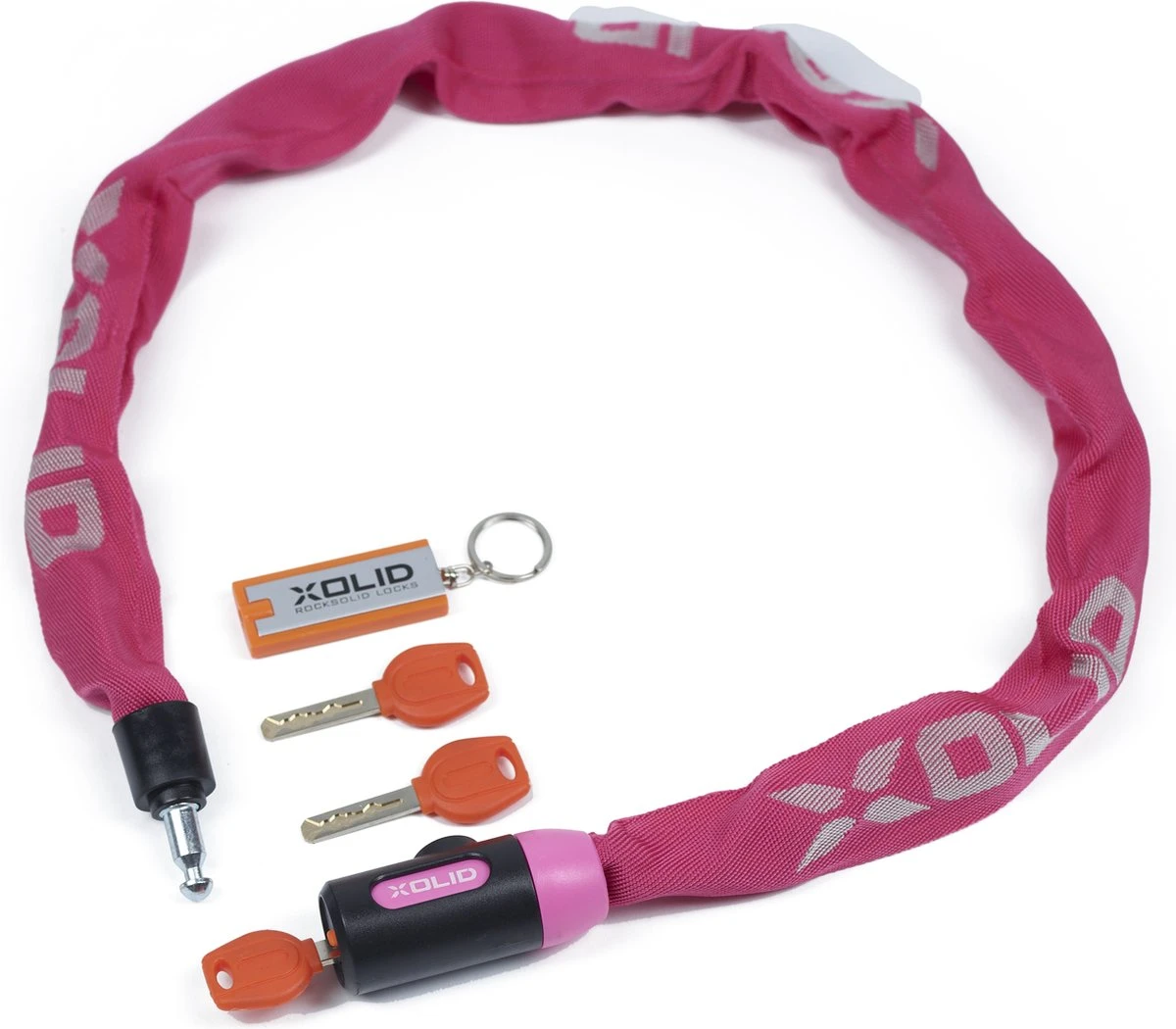 Xolid Kettingslot Fiets - Roze - Fietsslot Ketting - Slot 90CM 1 Xolid Kettingslot Fiets - Roze - Fietsslot Ketting - Slot 90CM