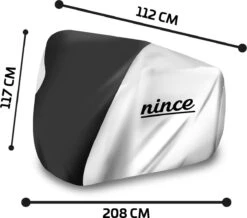 Nince Fietshoes Universeel Voor Alle Fietsen - Waterdicht 210D Oxford - Fiets Hoes Voor 2 Fietsen - Incl. Opbergzak - Zilver -BASIL Verkoop 1200x1057
