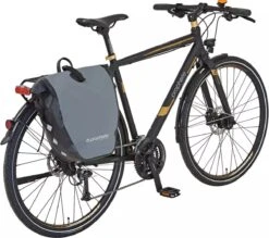 De HikeMeister® Luxe Waterdichte Enkele 20 Liter Fietstas – Grijs – Met Reflectie Veiligheid – 100% Waterdicht