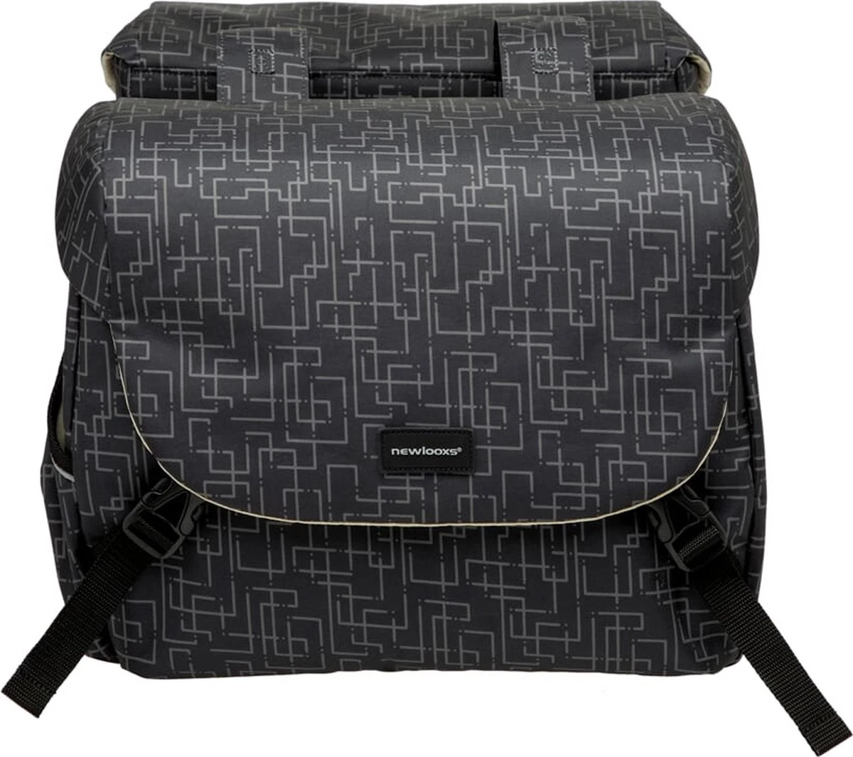 New Looxs Ivy Mondi Joy Dubbele Fietstas - 38 Liter - Zwart 3 New Looxs Ivy Mondi Joy Dubbele Fietstas - 38 Liter - Zwart - Afbeelding 3