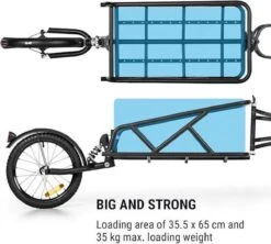 Klarfit Follower Fietsaanhanger Set - Fietskar 16" Luchtband - Aanhangwagen 35 Kg Belastbaarheid - Transporttas 120 Liter -BASIL Verkoop 1200x1077 6