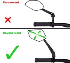 Beyond Gold - Fietsspiegel - Links - Reflectie Strip - E Step - Elektrische Fiets - Mountain Bike - Incl Grote Kijkhoek - Achteruitkijkspiegel - 360º Verstelbaar - Multifunctioneel - Incl Inbussleutel - Fiets Spiegel -BASIL Verkoop 1200x1083 6