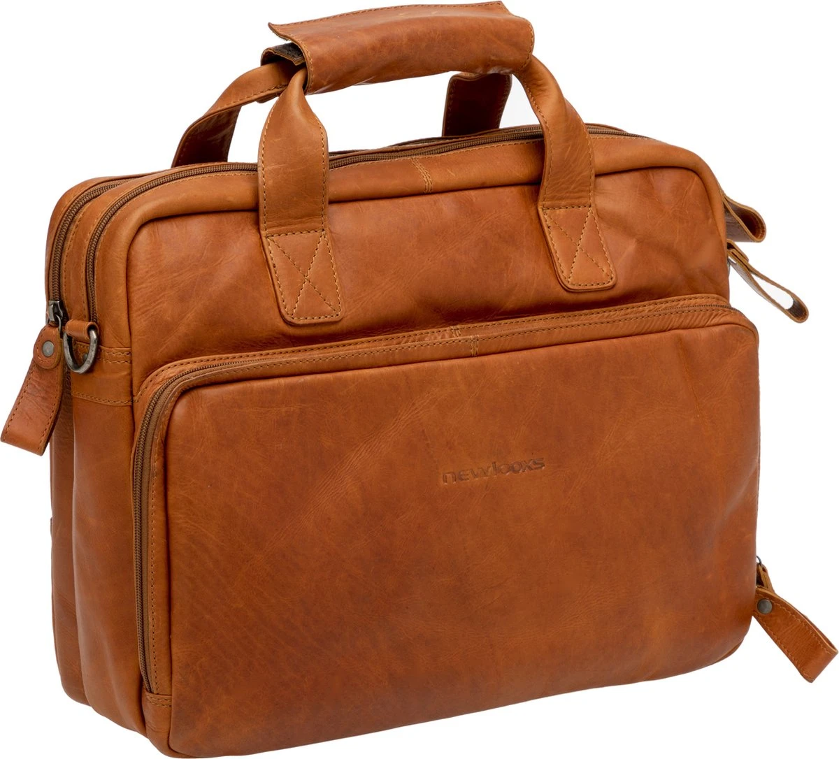 New Looxs Cali Laptoptas Fietstas - Leer - 15 Inch Laptopvak - 17 Liter - Cognac 1 New Looxs Cali Laptoptas Fietstas - Leer - 15 Inch Laptopvak - 17 Liter - Cognac
