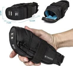 TIKKENS® Zadeltas Fiets Compact - Zadeltas Racefiets/Mountainbike - Koersfiets - Fiets Accessoires - Fietstassen - Waterdicht - Wielrennen - Zwart -BASIL Verkoop 1200x1092 1