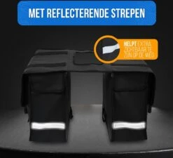 Strex Dubbele Fietstassen Waterdicht – Fietstas 40 Liter – Zwart - Met Reflectoren - Elektrische Fiets -BASIL Verkoop 1200x1093 1