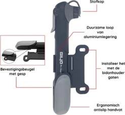 Giyo Fietspomp Mini - Fietspomp Met Drukmeter - Pomp Fiets Mini - 8.3 Bar - Inclusief Naaldventiel En Fietsbandreparatieset -BASIL Verkoop 1200x1103 1