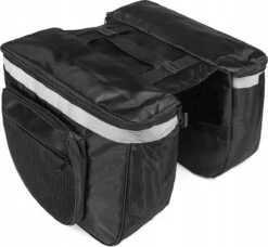 Merkloos Luxe Dubbele Bagagedragertas - Bicycle Bag - Grote Dubbele Afneembare Bagagedrager Fietstas - Trunkbag - Waterproof - Bikepacking Tas Houder - Trunkbag Met 4 Vakken - 28 Liter Opbergruimte - Zwart -BASIL Verkoop 1200x1110 3