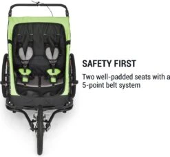 Klarfit Kiddy King Fietskar Voor Kinderen - Fietsaanhanger Voor 1 Tot 2 Kinderen Vanaf 12 Maanden - Joggerbuggy - Met Gaas En Regehoes - Inclusief Opbergruimte -BASIL Verkoop 1200x1113 5